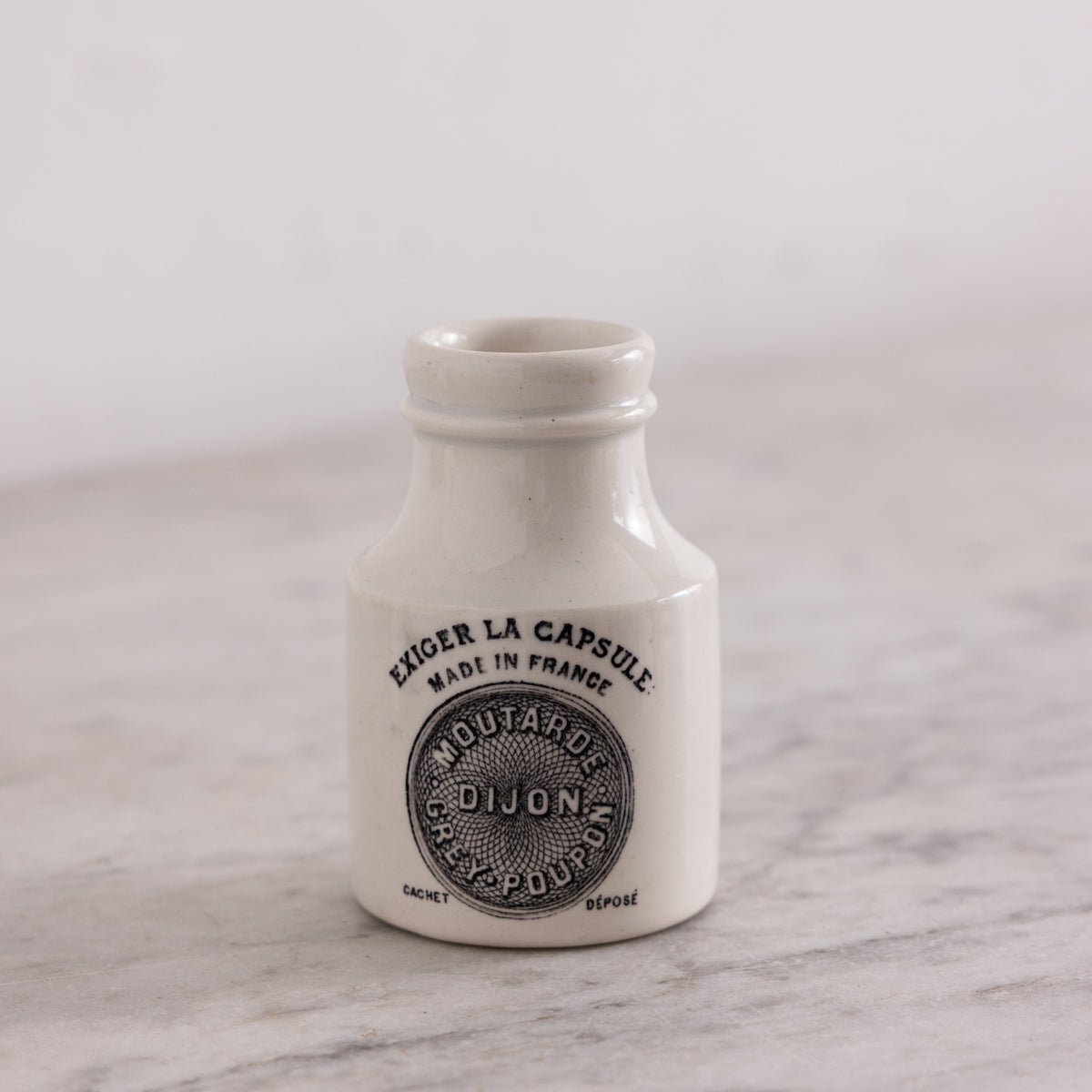 Imprinted Ironstone Mustard Pot - elsie green - the french kitchen