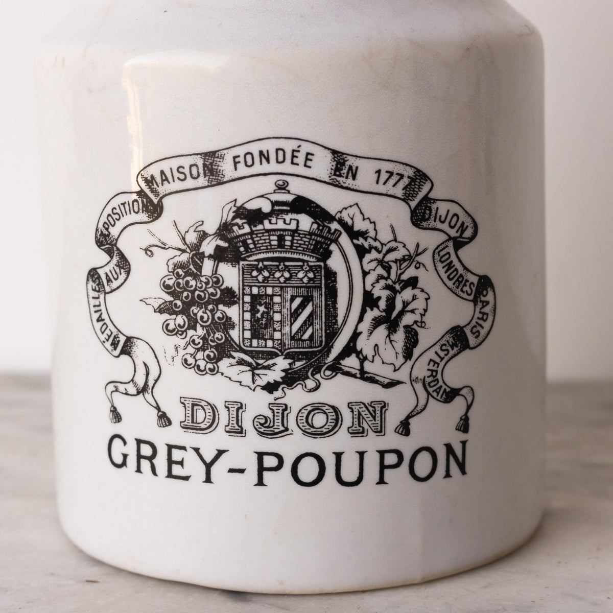Imprinted Ironstone Mustard Pot - elsie green - The French Kitchen