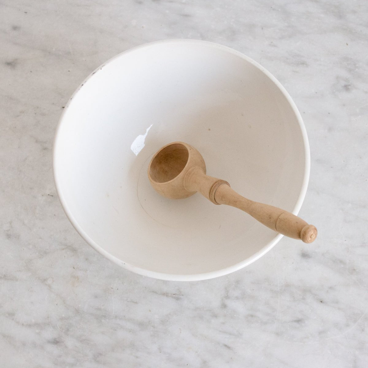 Ironstone Cafe Bowl with Wood Spoon - elsie green - The French Kitchen