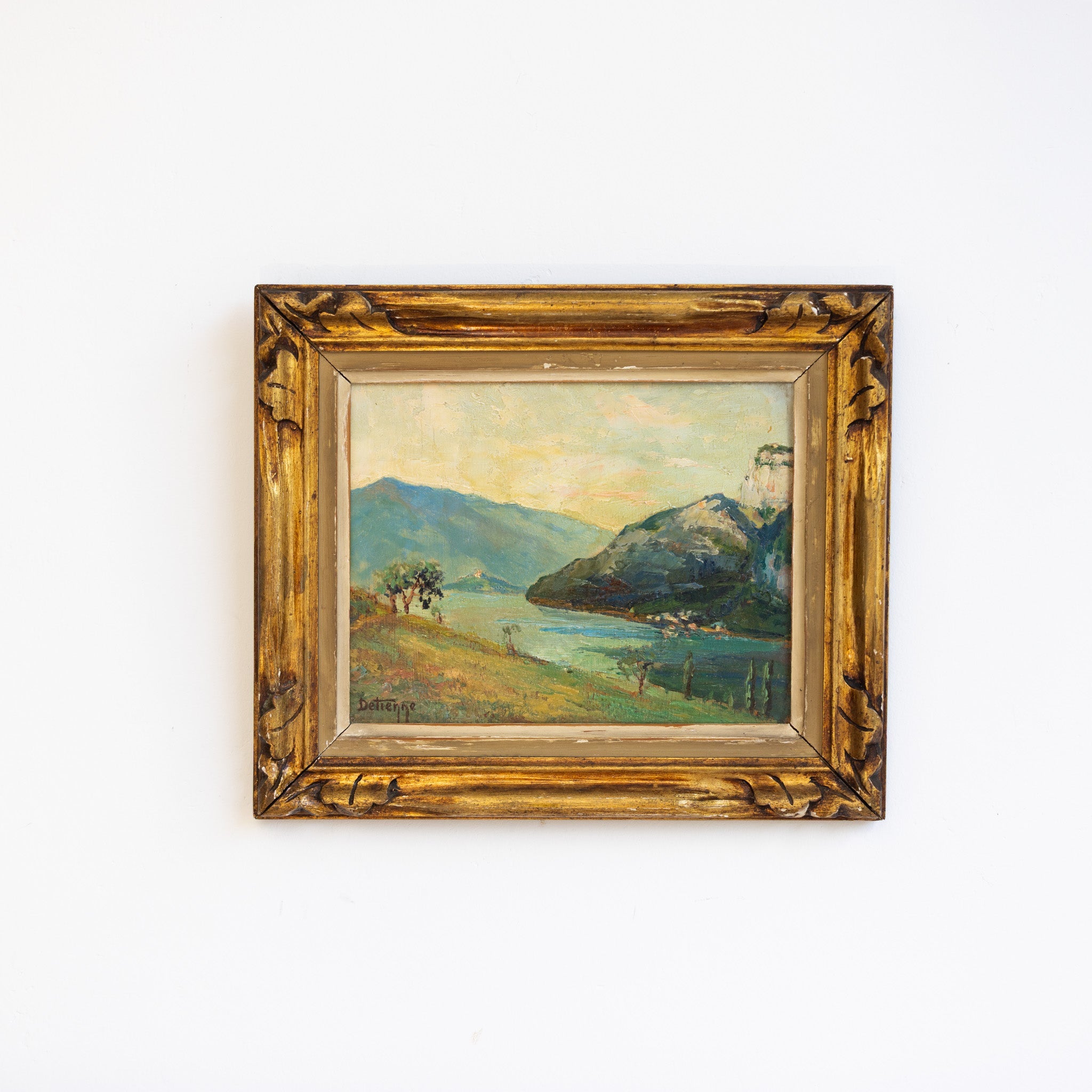 Landscape with Blue Mountains Oil Painting - elsie green - art