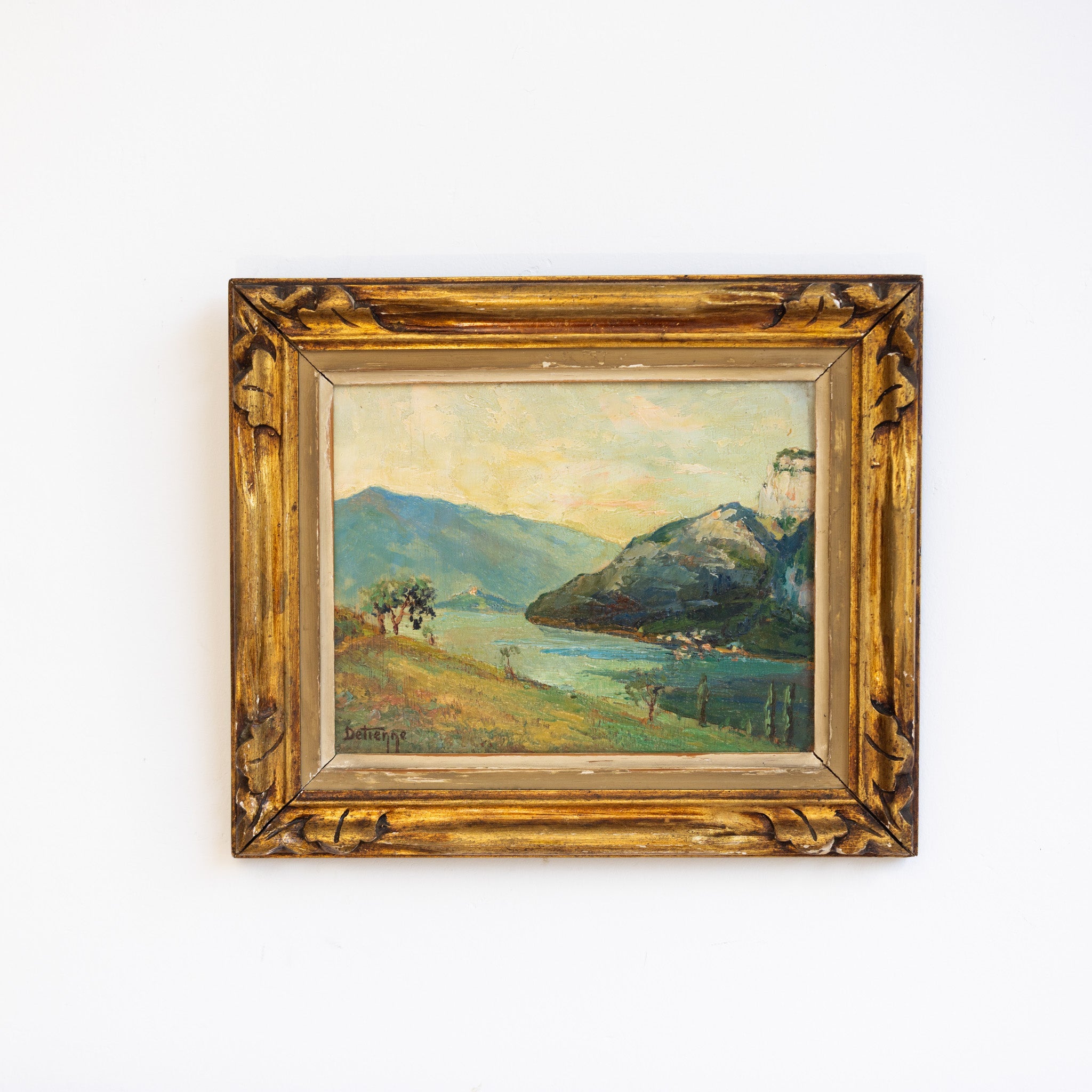 Landscape with Blue Mountains Oil Painting - elsie green - art