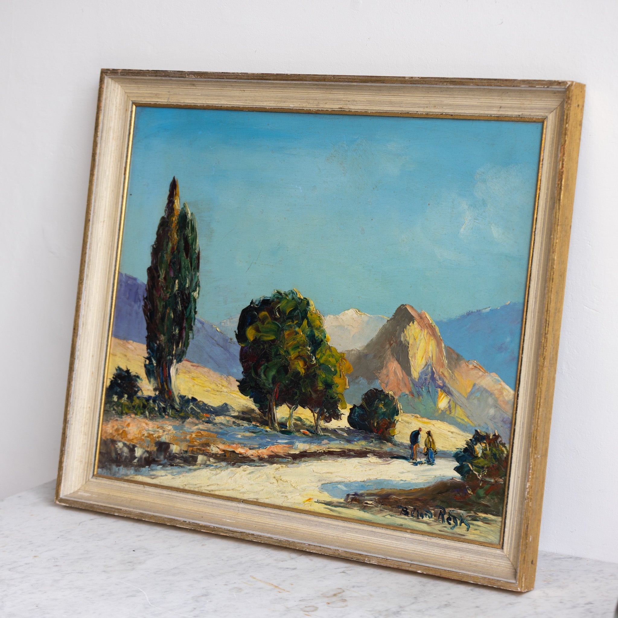 Landscape with Blue Sky Oil Painting - elsie green - art