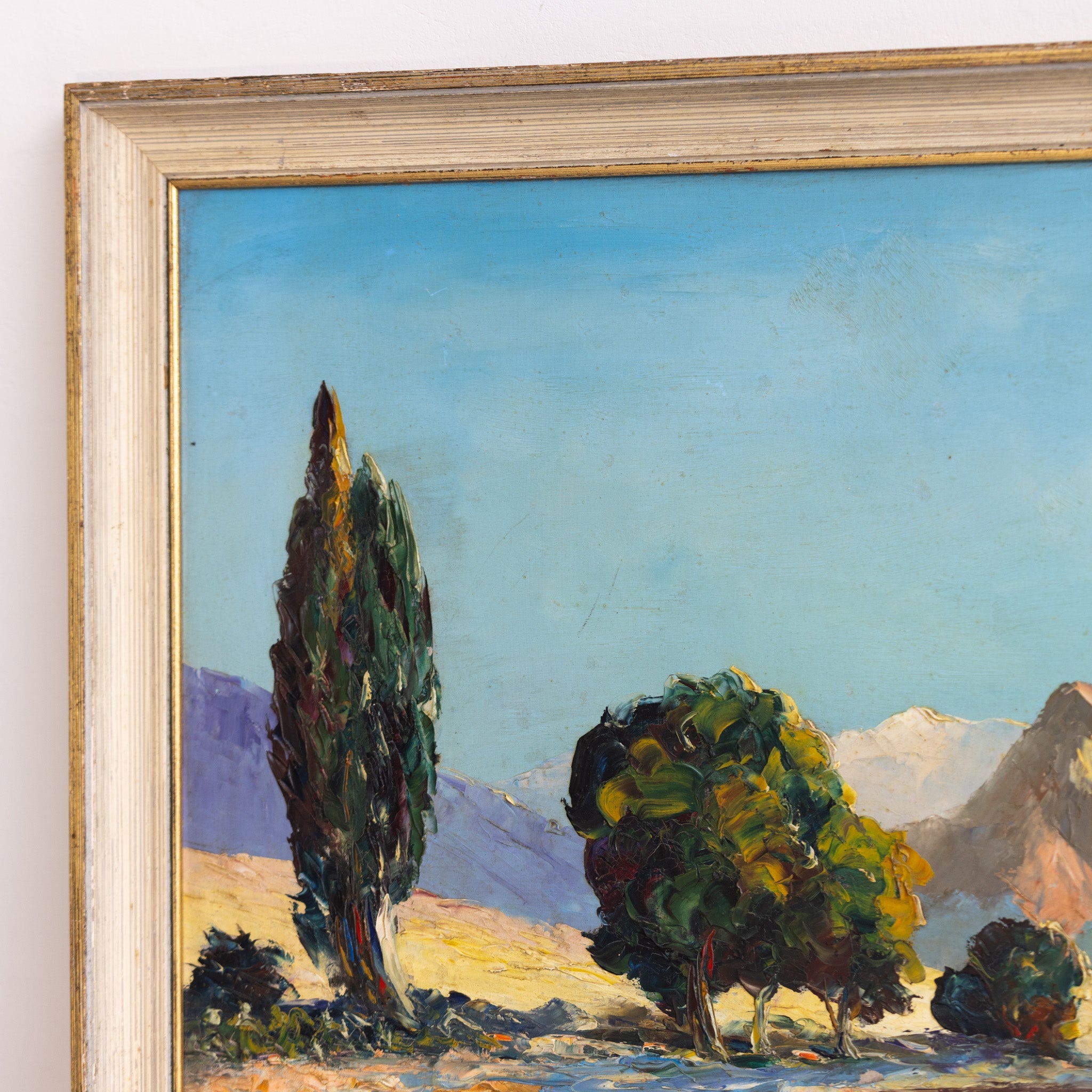 Landscape with Blue Sky Oil Painting - elsie green - art