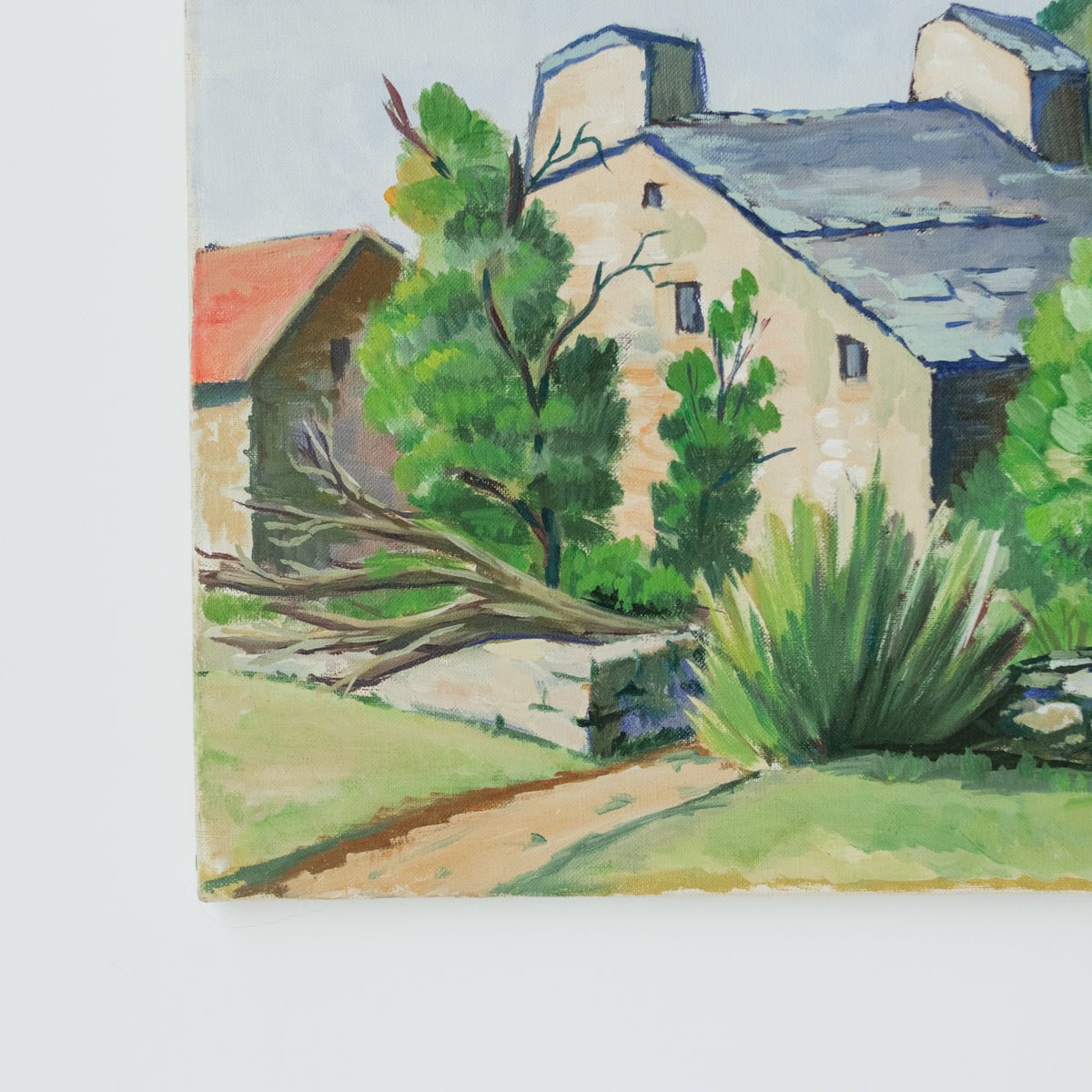 Landscape with Rolling Grass Oil Painting | Dated 1962 - elsie green - art