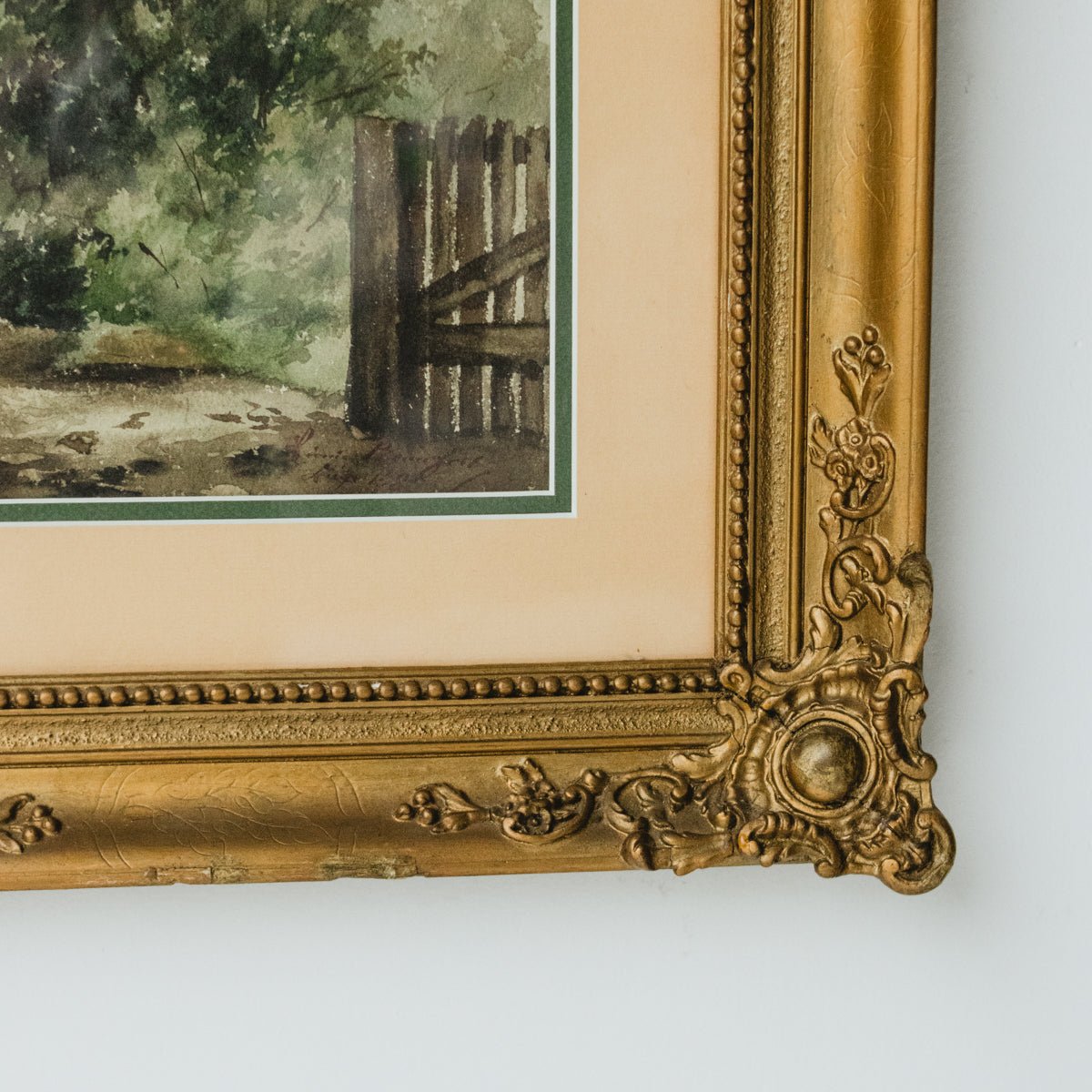 Landscape with Tall Tree Watercolor Painting - elsie green - art