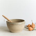 Large Stoneware Mixing Bowl With Large Olive Spoon - elsie green - The French Kitchen