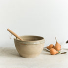 Large Stoneware Mixing Bowl With Large Olive Spoon - elsie green - The French Kitchen