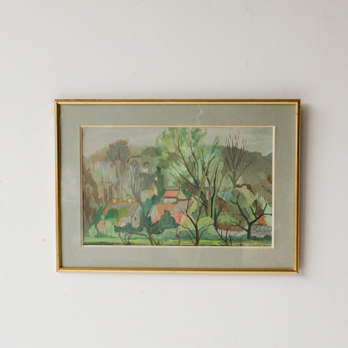 Le Petit Village de Bourgogne Watercolor Painting - elsie green - art