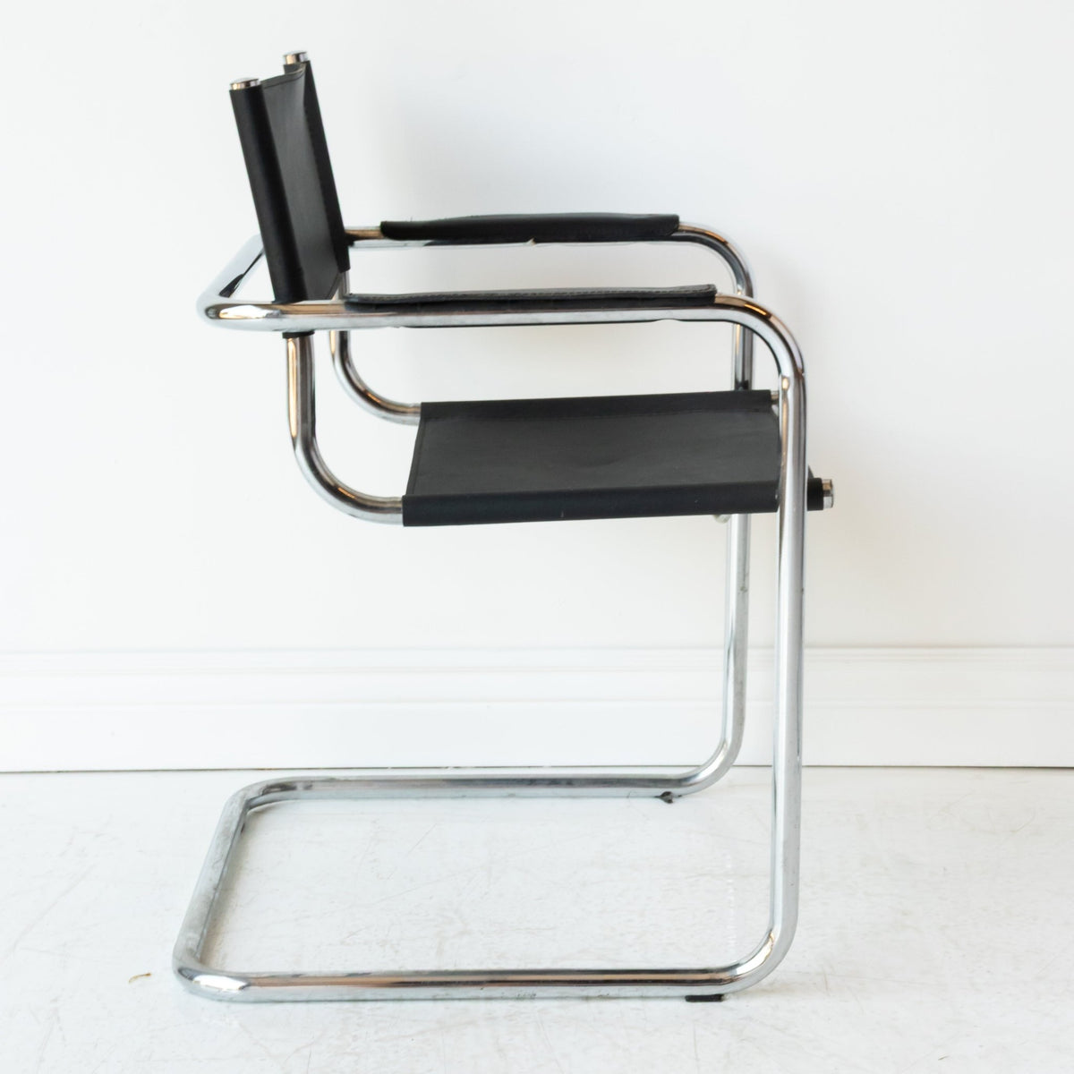 Leather Cantilever Arm Chair - elsie green - furniture