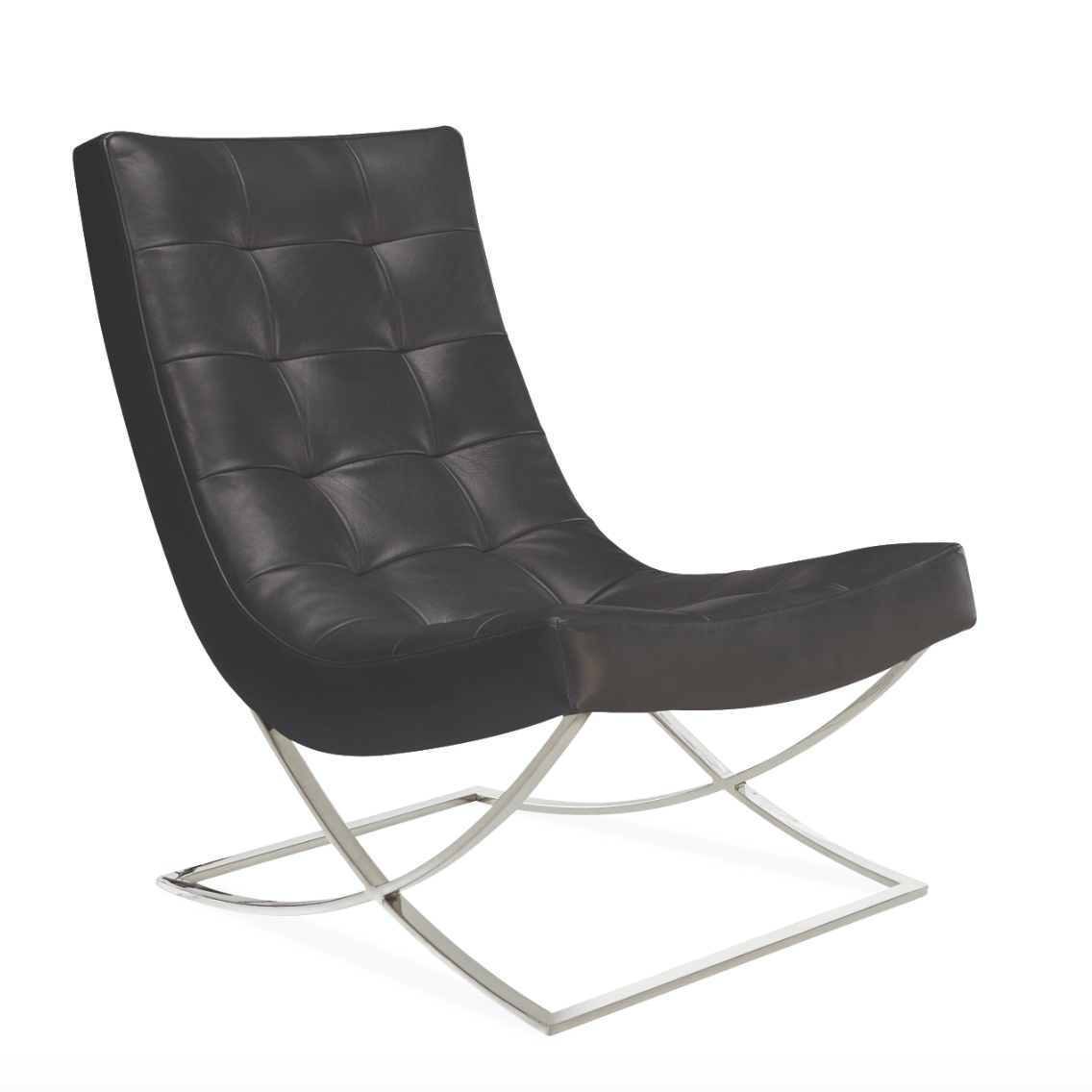 Leather Slope Chair & Ottoman - elsie green - furniture