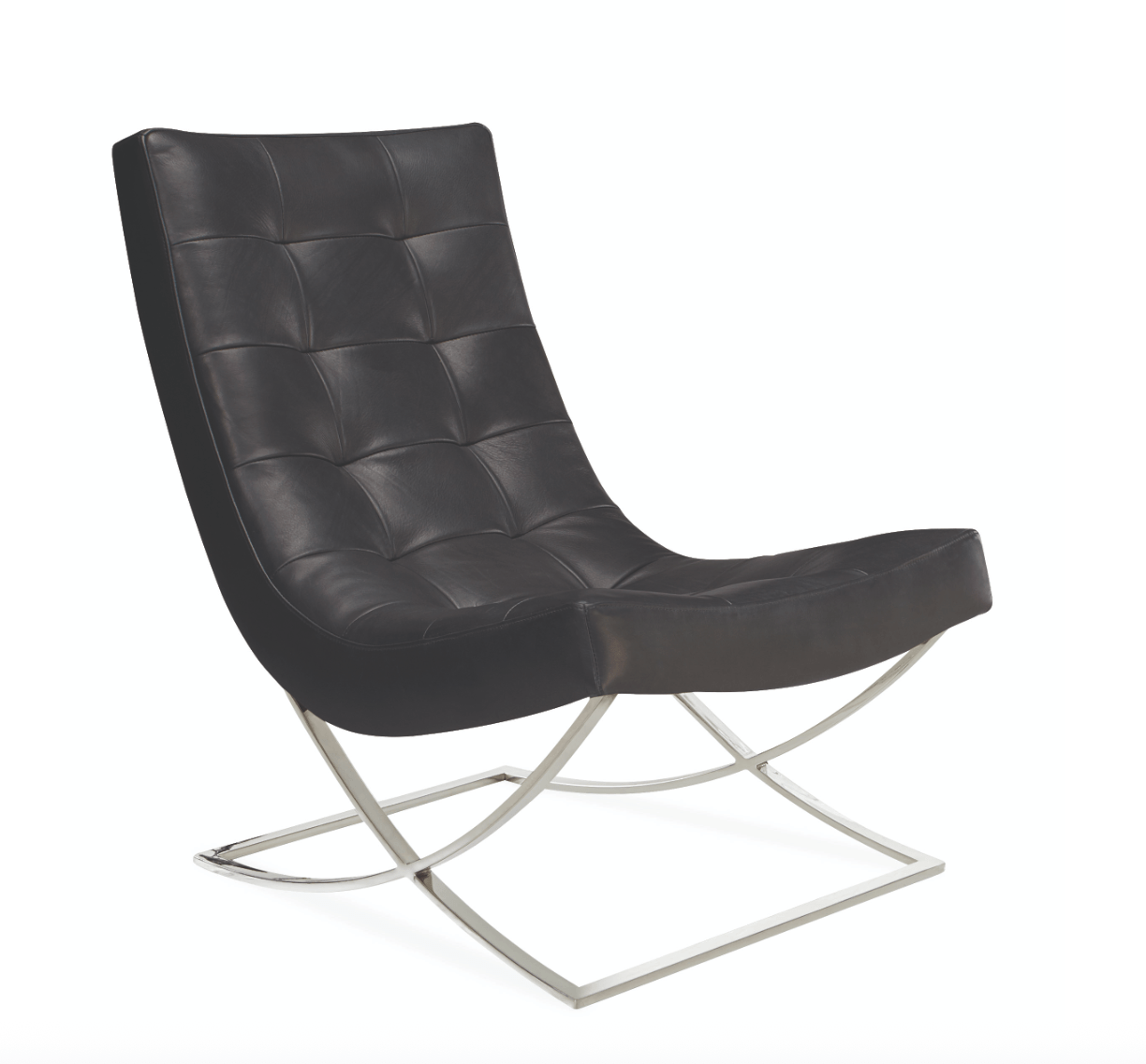 Leather Slope Chair & Ottoman - elsie green - furniture