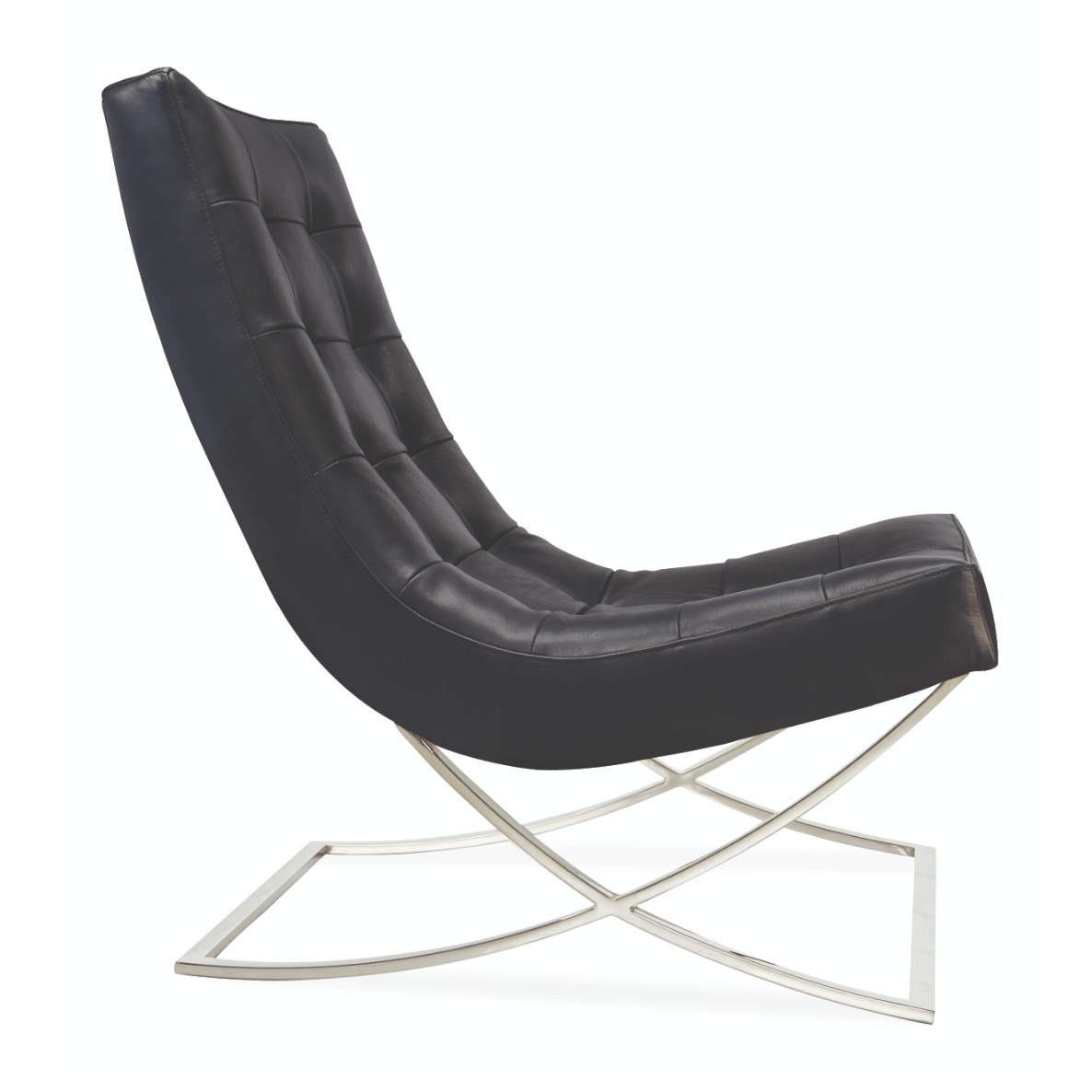 Leather Slope Chair & Ottoman - elsie green - furniture