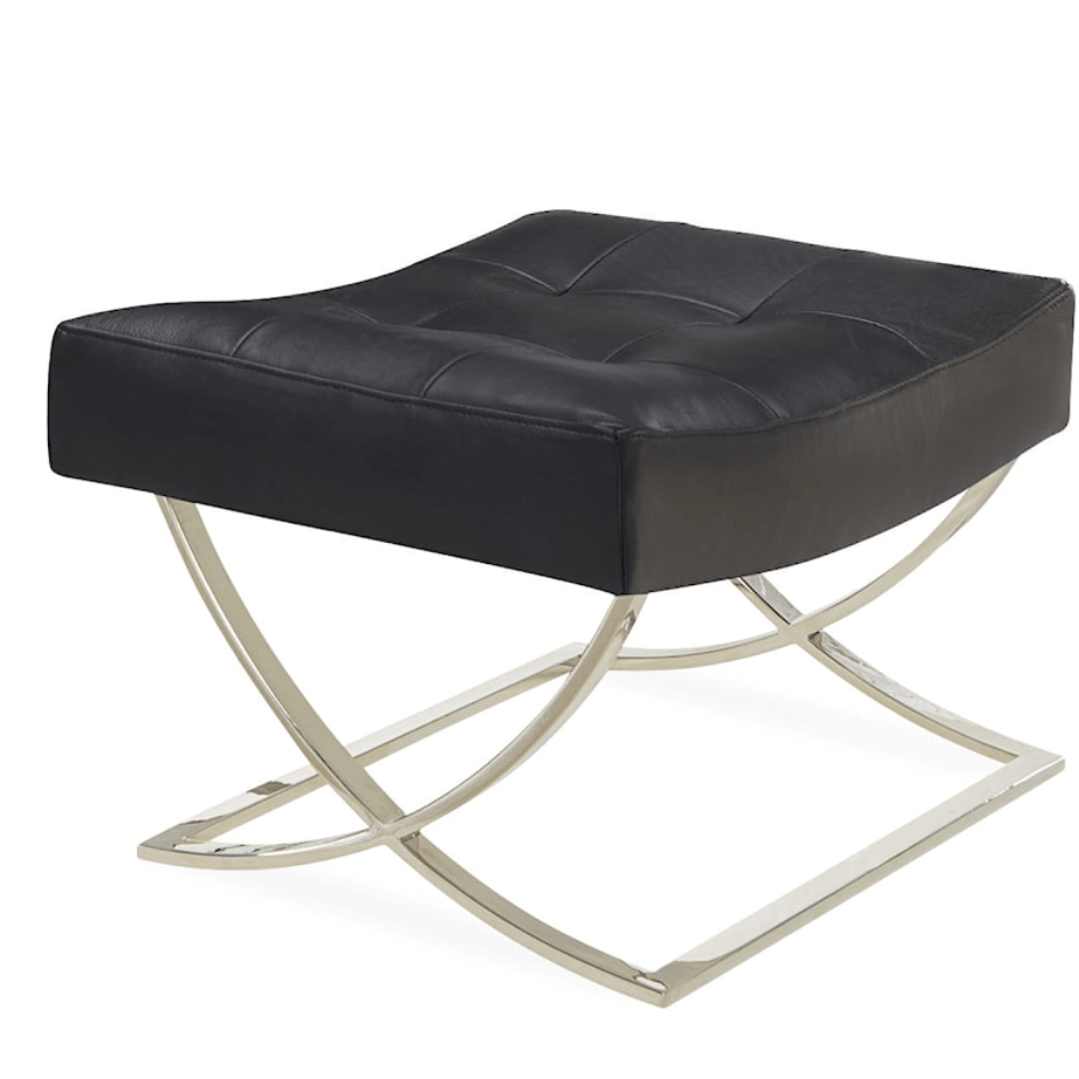 Leather Slope Chair & Ottoman - elsie green - furniture