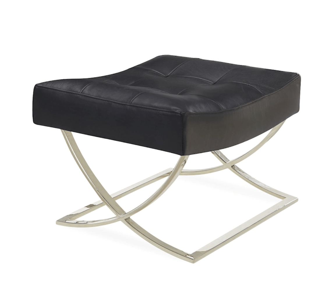 Leather Slope Chair & Ottoman - elsie green - furniture