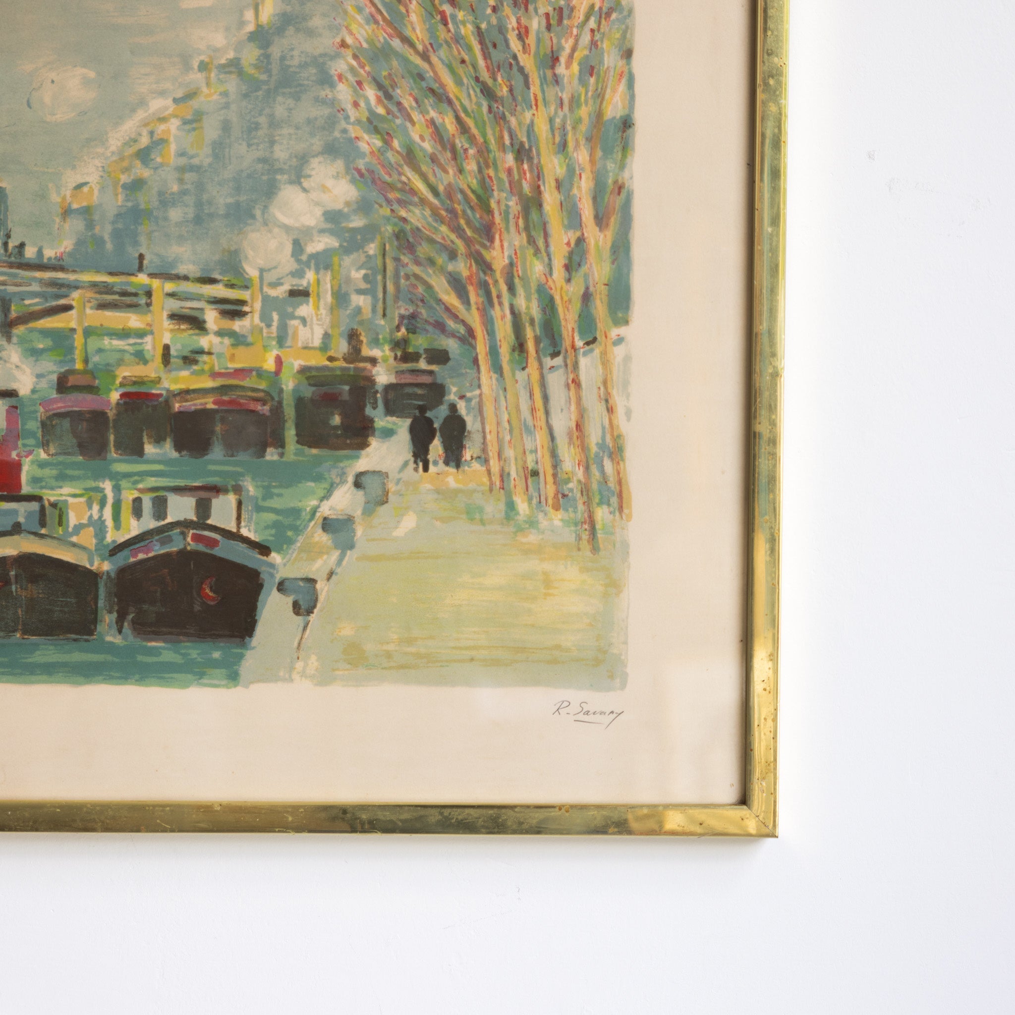 Les Peniches de Notre Dame Paris Lithograph - elsie green - Paintings .
