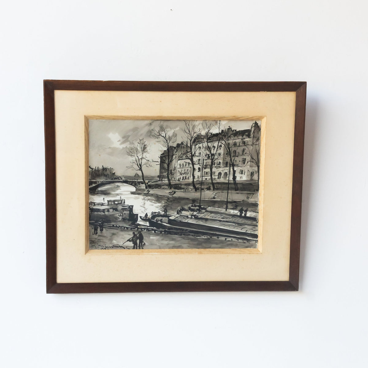 l’ile Saint Louis Paris Drawing in India Ink - elsie green - art