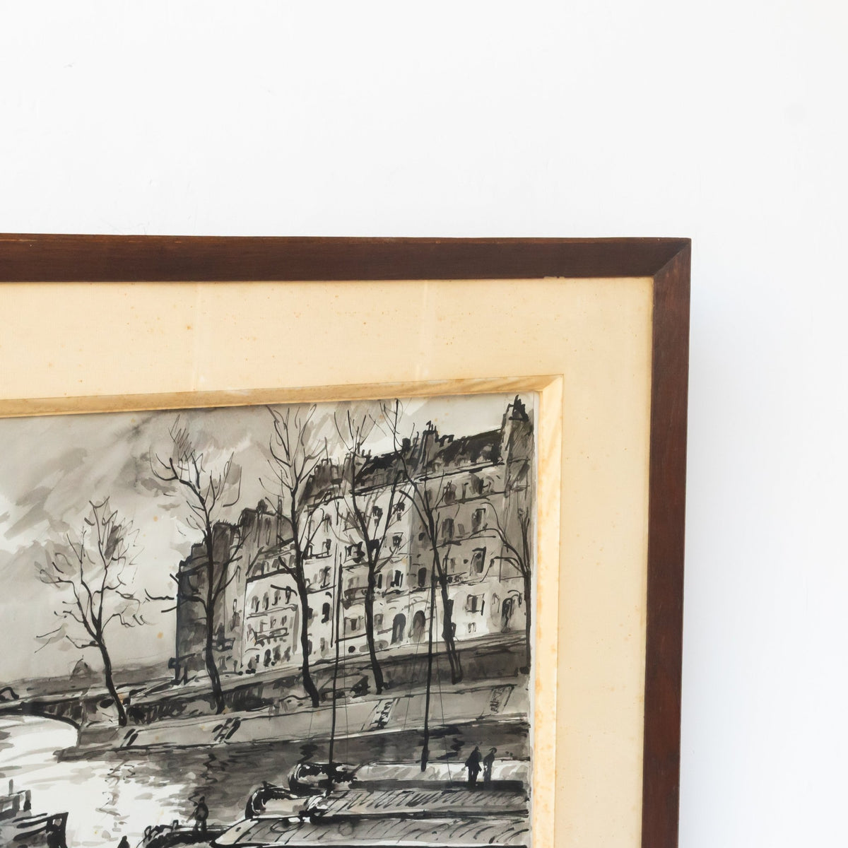 l’ile Saint Louis Paris Drawing in India Ink - elsie green - art