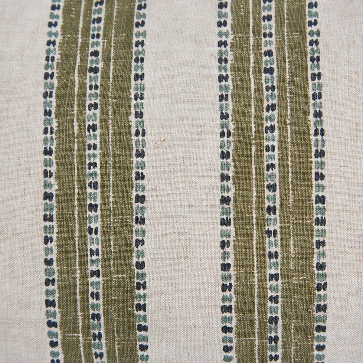 Linen Block Print Pillow Cover | Limeuil Stripe - elsie green - Textiles