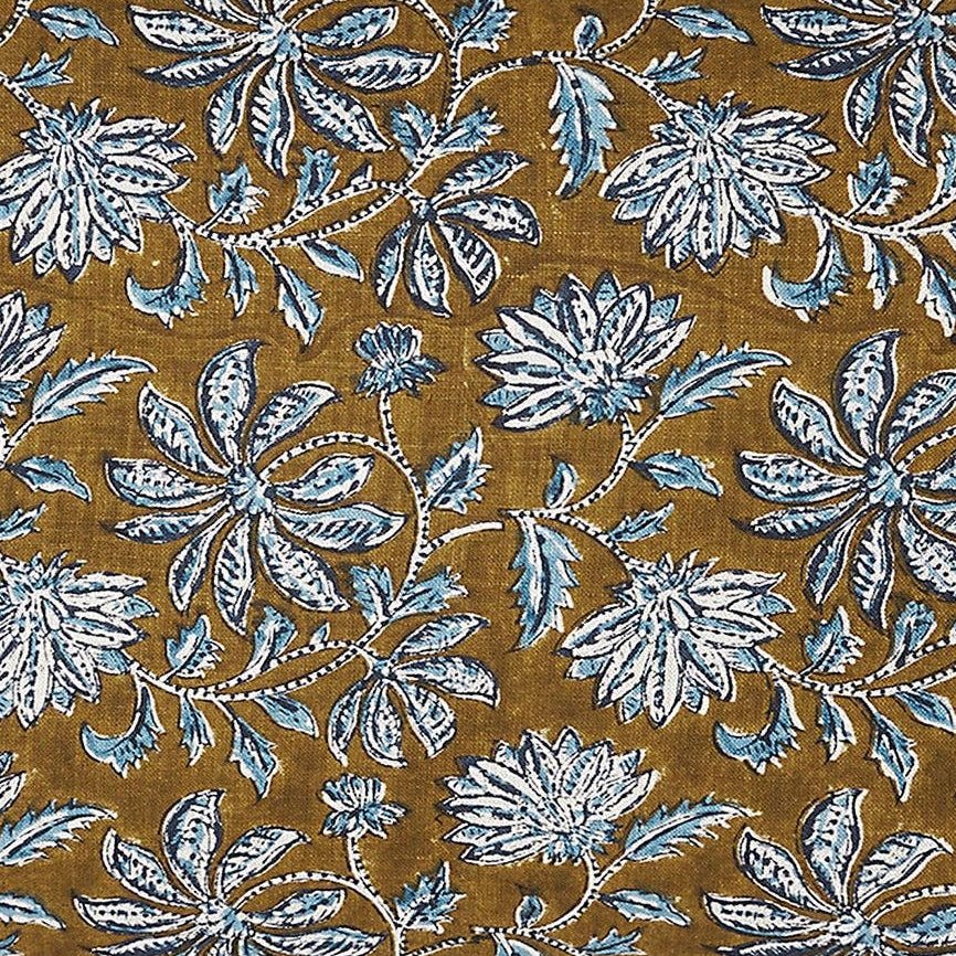 Linen Block Print Pillow Cover | Yvoire Tobacco - elsie green - Textiles