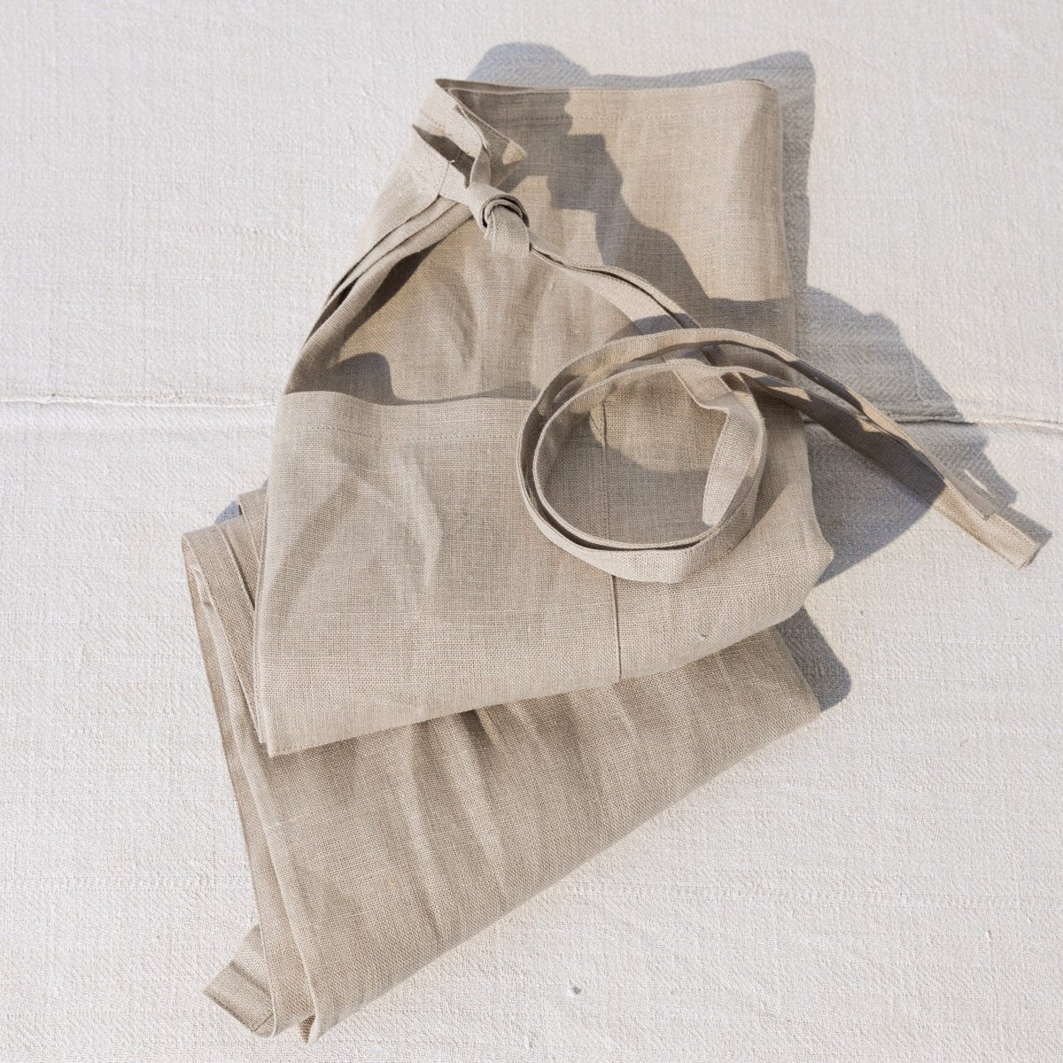 Linen Daily Apron | Navy Stripe - elsie green - Textiles