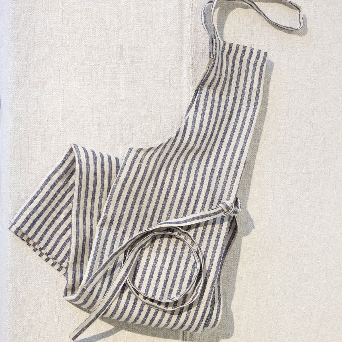 Linen Daily Apron | Navy Stripe - elsie green - Textiles
