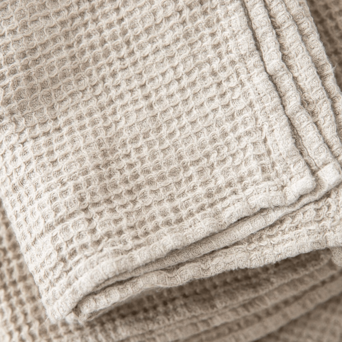 Linen Waffle Towel | Natural - elsie green - textiles