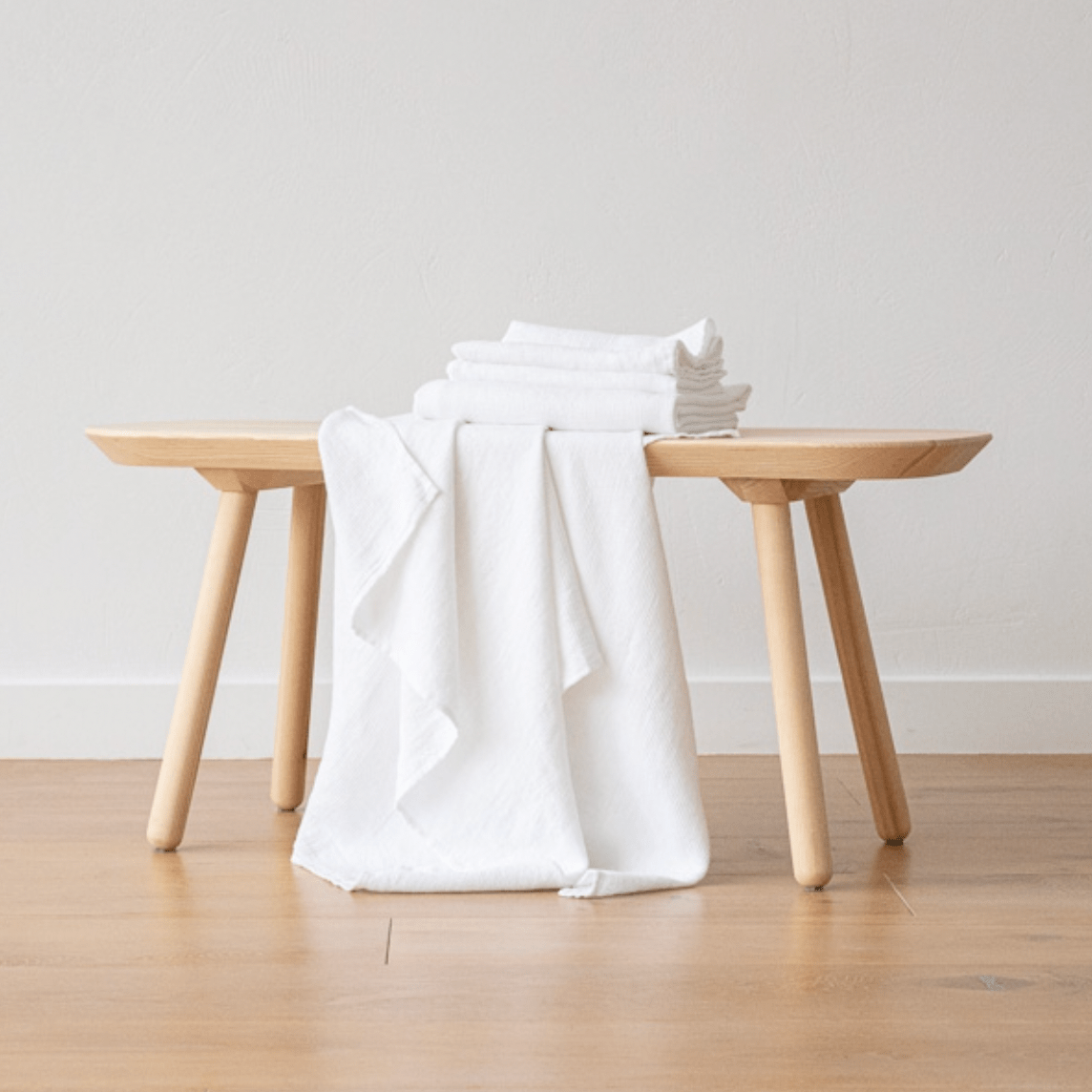 Linen Waffle Towel | White - elsie green - textiles