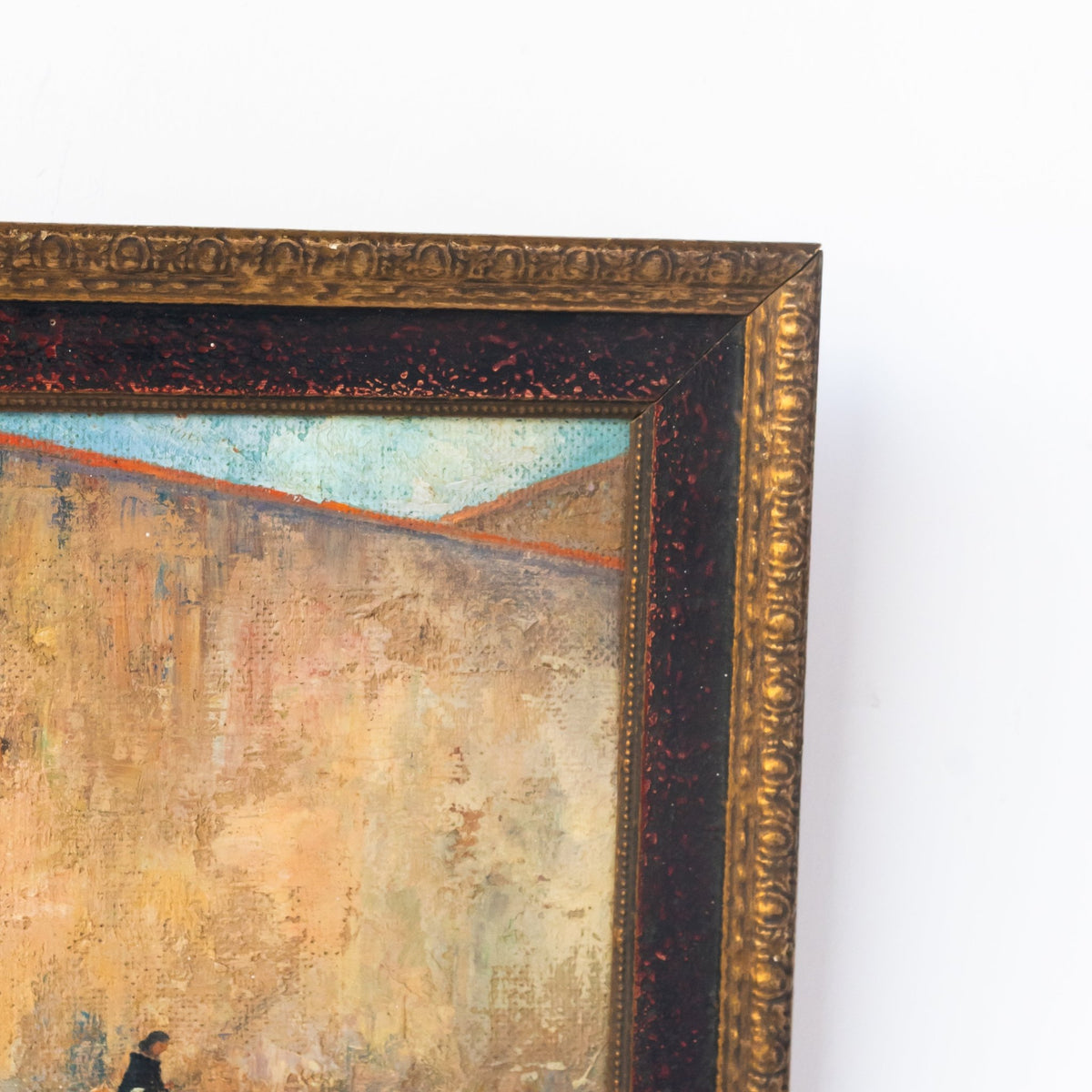 Lone Figure with Red Door Oil Painting - elsie green - art