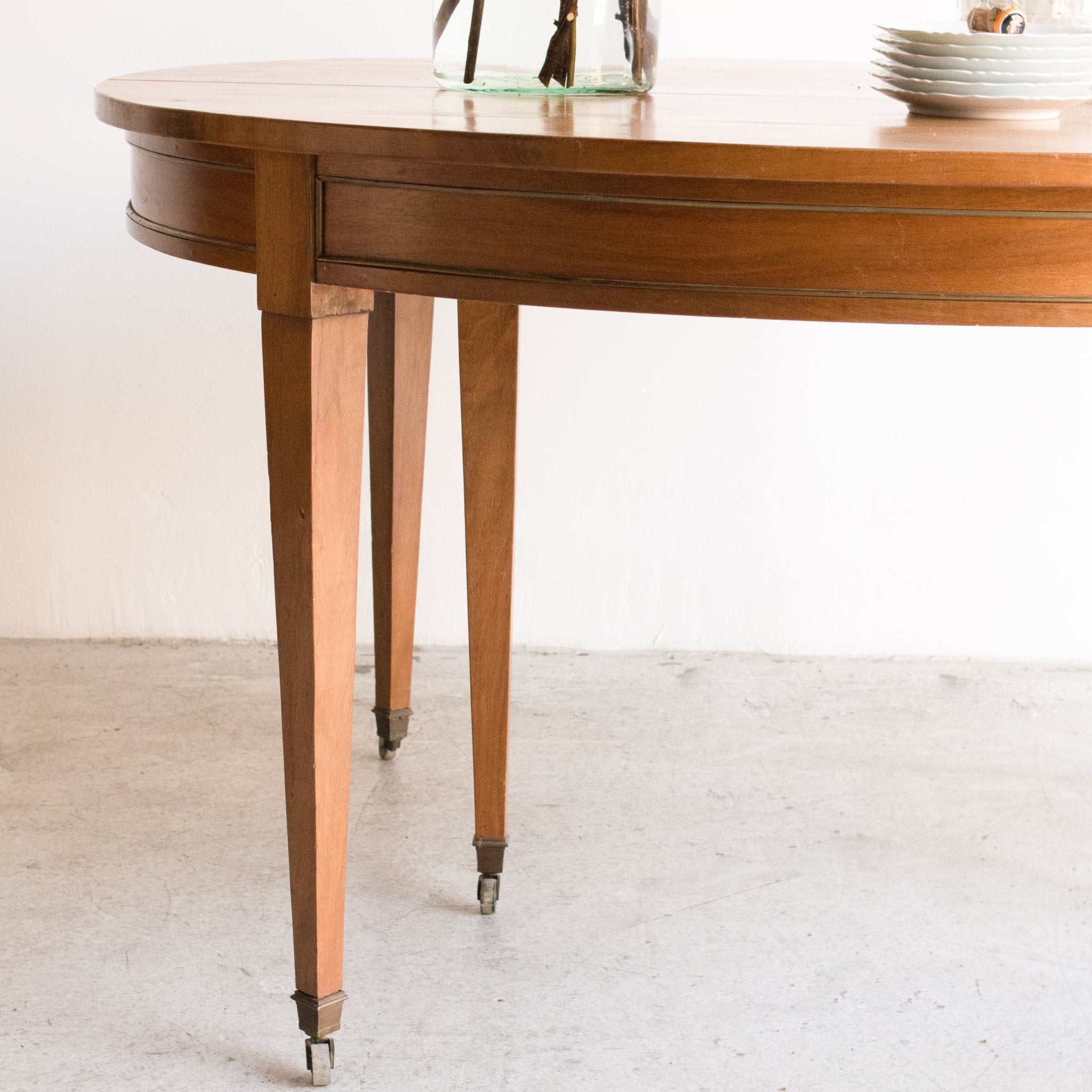 Louis XVI Table with Brass Accent - elsie green - furniture