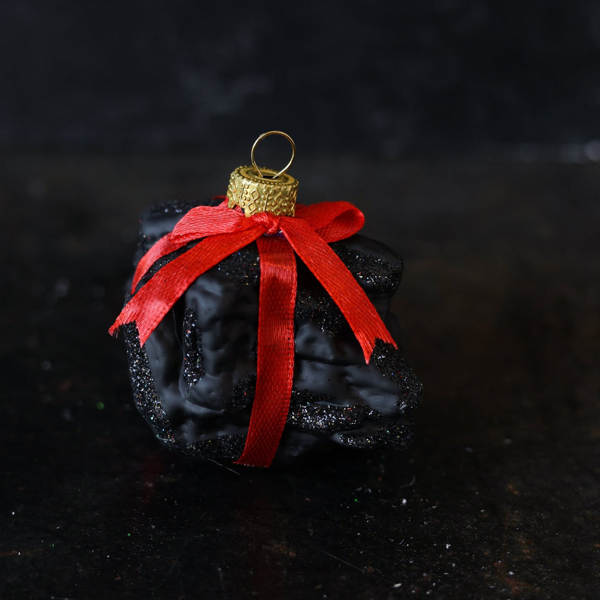 Lump of Coal Blown Glass Ornament - elsie green - decor