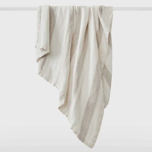Luna Stripe Throw - elsie green - textiles