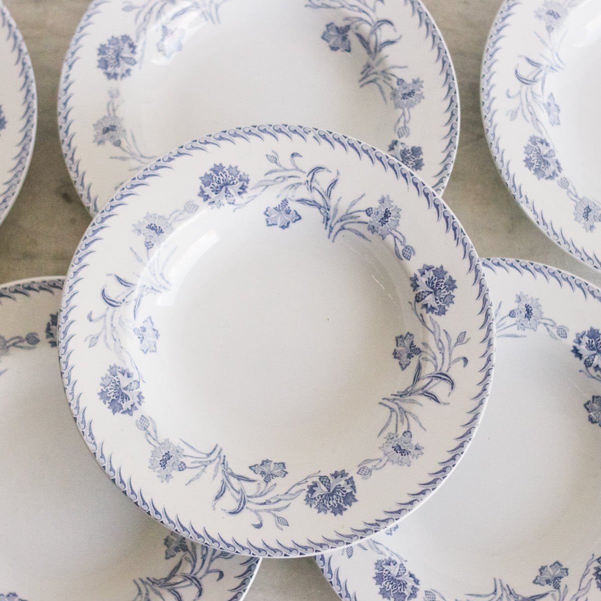 Lutece Transferware Soup Bowl Set of 6 - elsie green - The French Kitchen