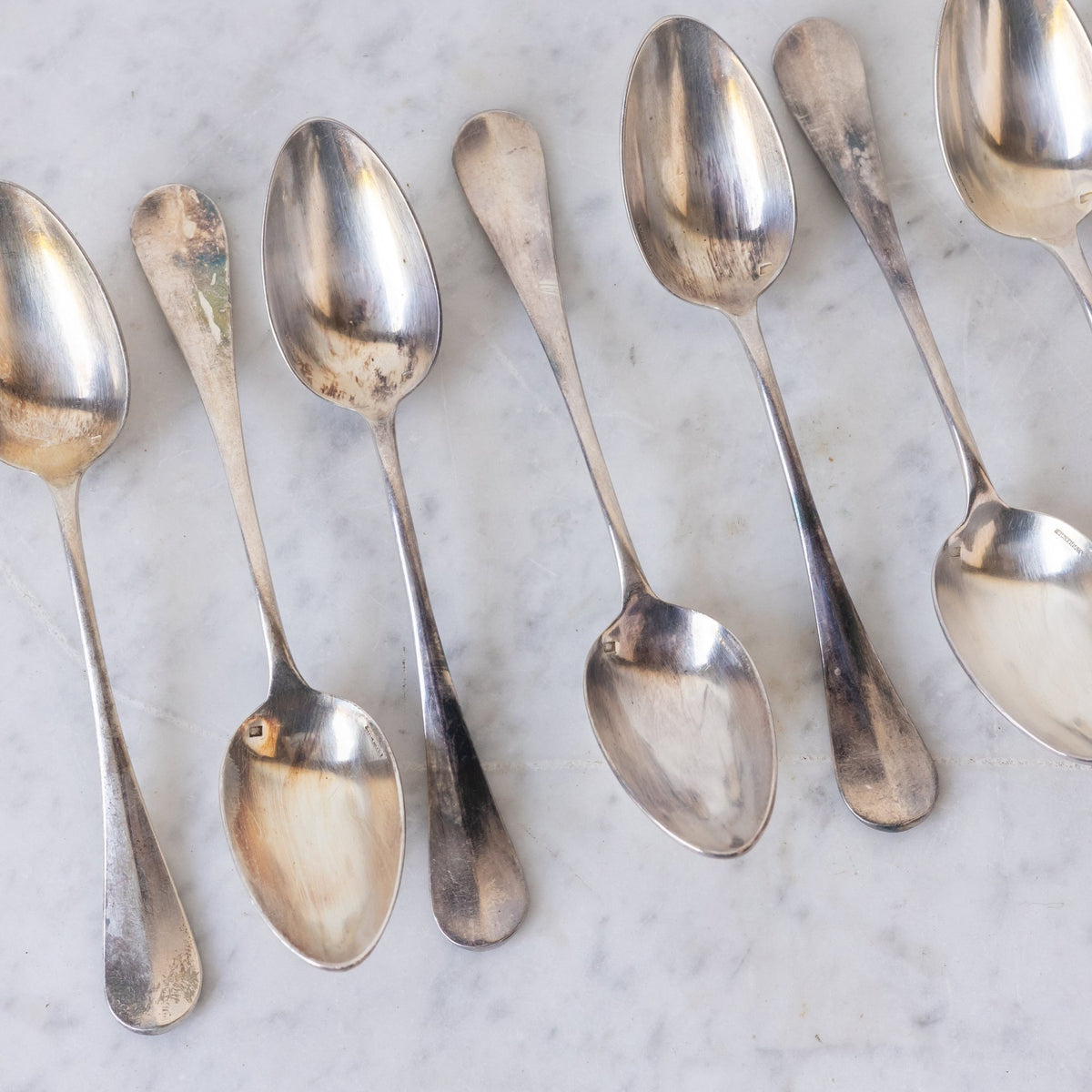 Matched Monogrammed Teaspoons Set of 12 - elsie green - the french kitchen