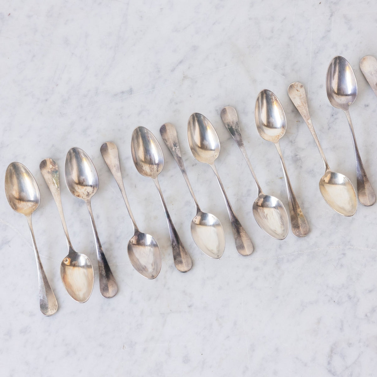 Matched Monogrammed Teaspoons Set of 12 - elsie green - the french kitchen
