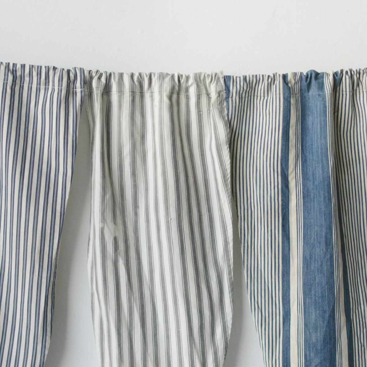 Mattress Ticking Pennant Set of 5 - elsie green - textiles