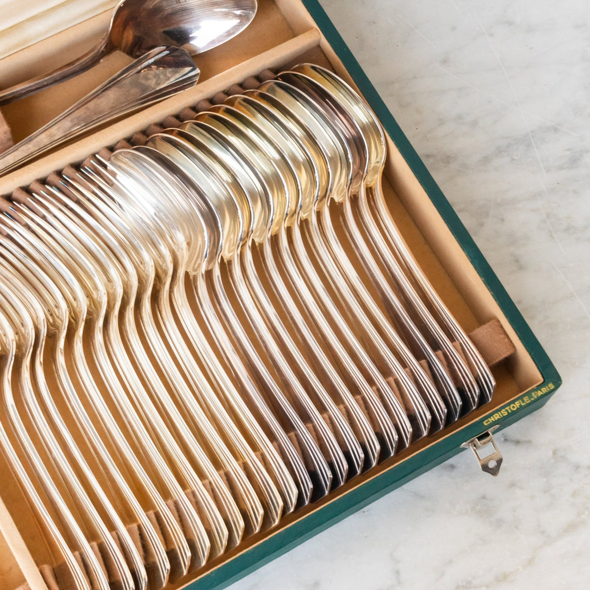 Mid-century Christofle Flatware Set of 38 Pieces - elsie green - the french kitchen
