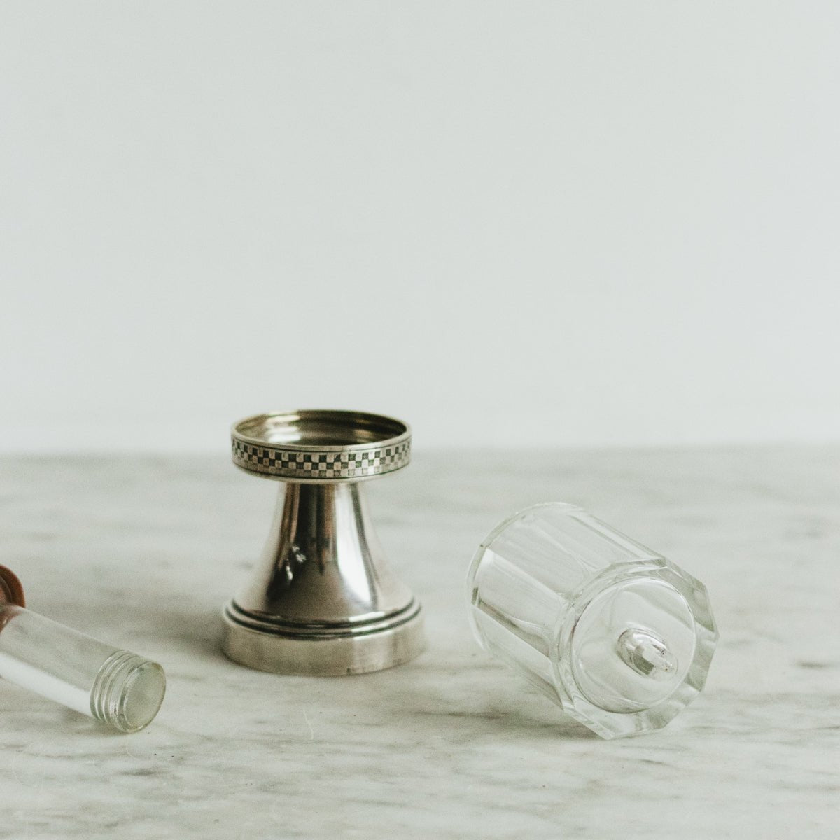 Mid - Century Glass And Silver Mustard Pot - elsie green - The French Kitchen