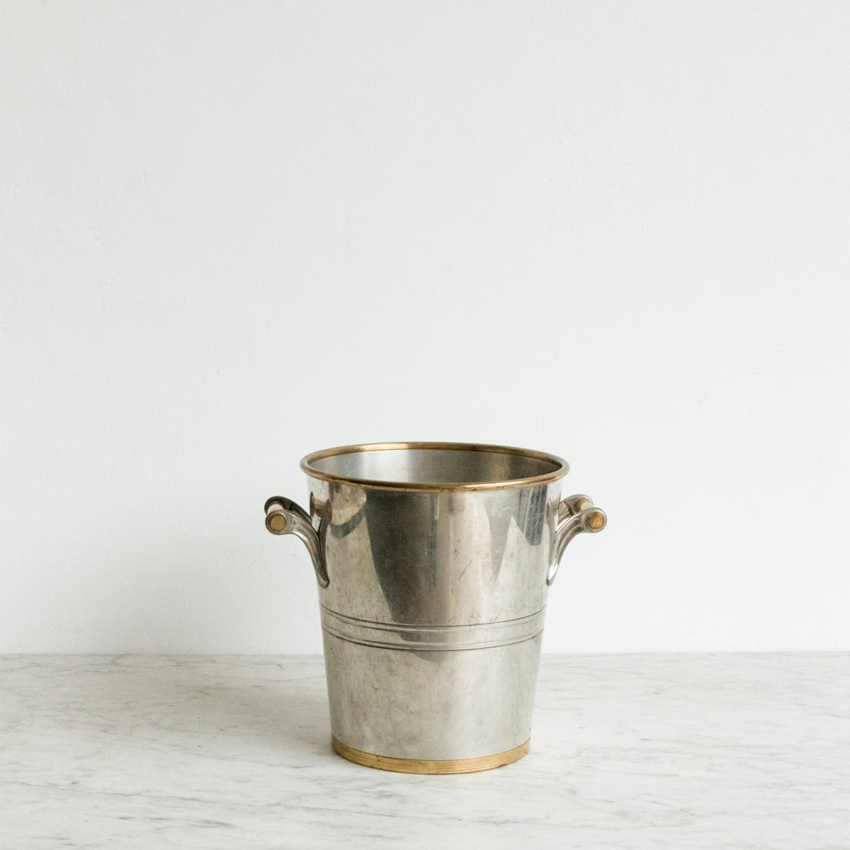 Mid - Century Pewter & Brass Champagne Bucket - elsie green - The French Kitchen