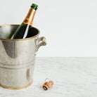 Mid - Century Pewter & Brass Champagne Bucket - elsie green - The French Kitchen