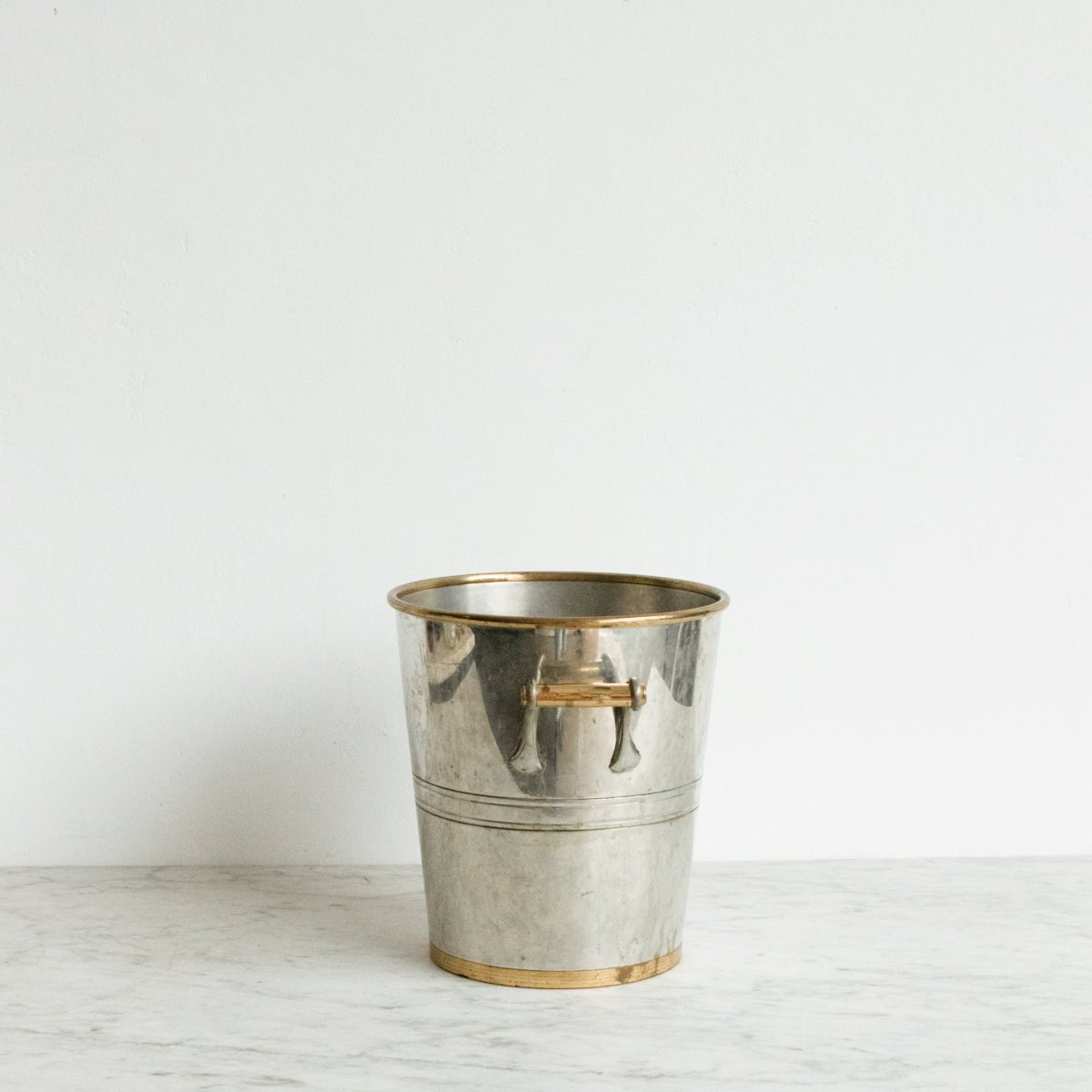 Mid - Century Pewter & Brass Champagne Bucket - elsie green - The French Kitchen