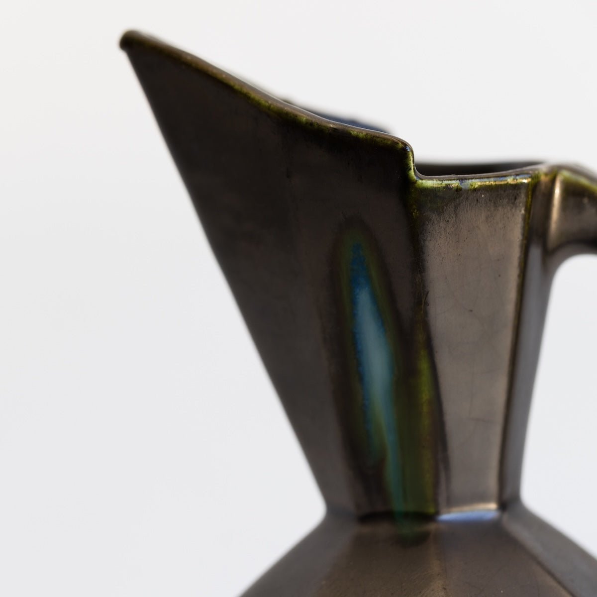 Mid-Century Pitcher with Peacock Glaze - elsie green - the french kitchen