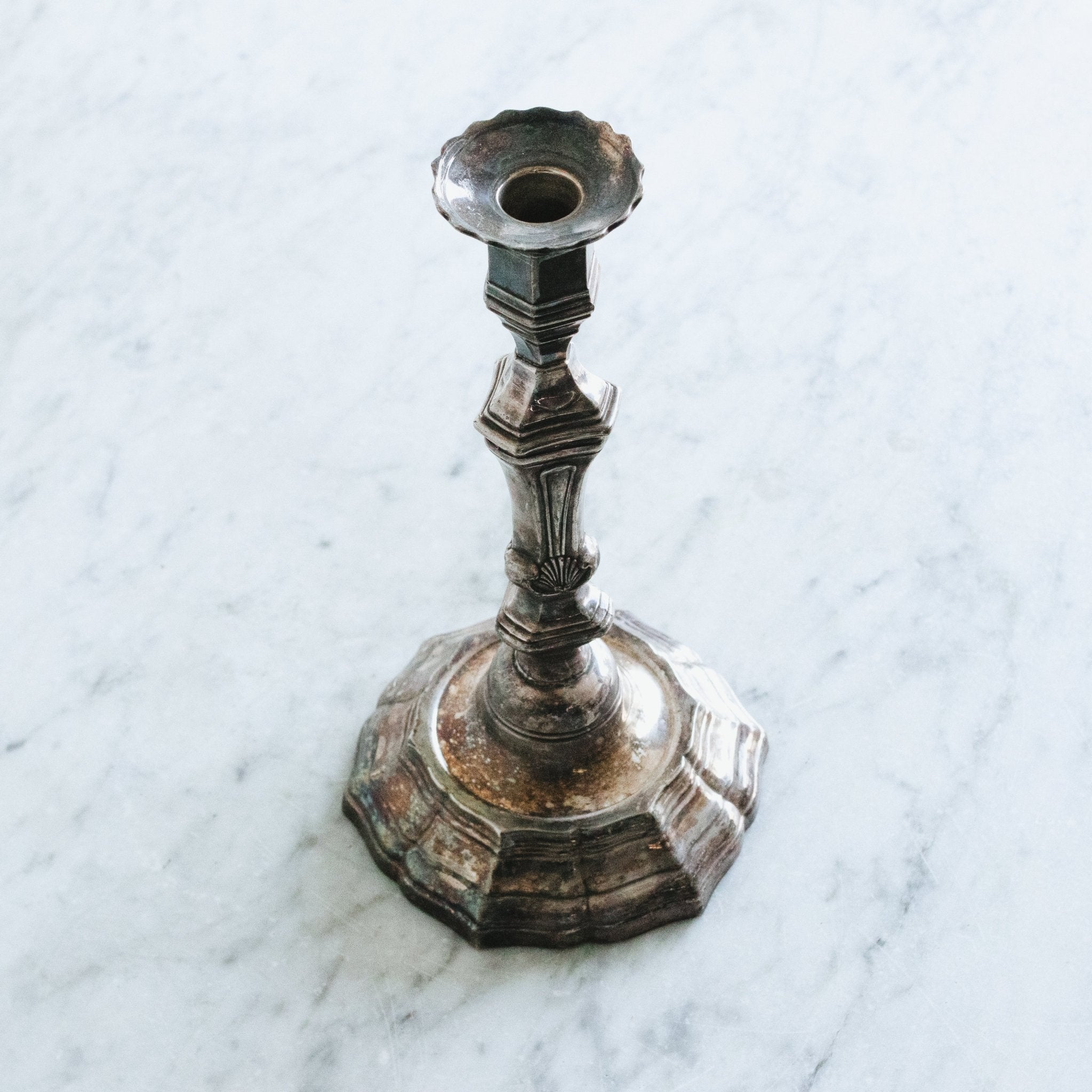 Mid - Century Silver Candlestick - elsie green - Decor