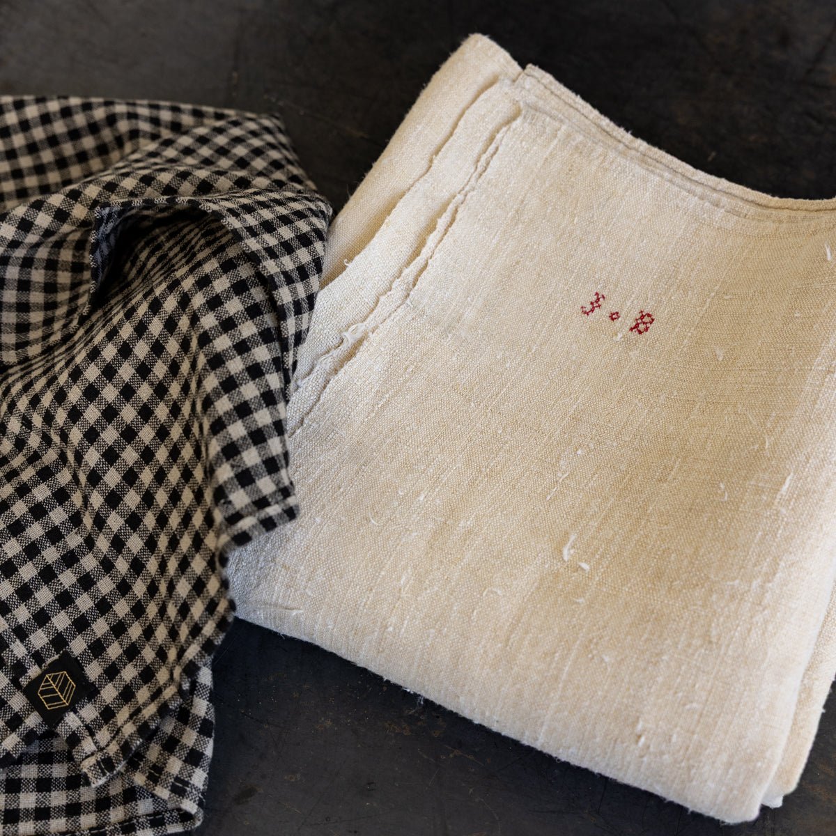 Monogrammed Chanvre Tablecloth - elsie green - textiles