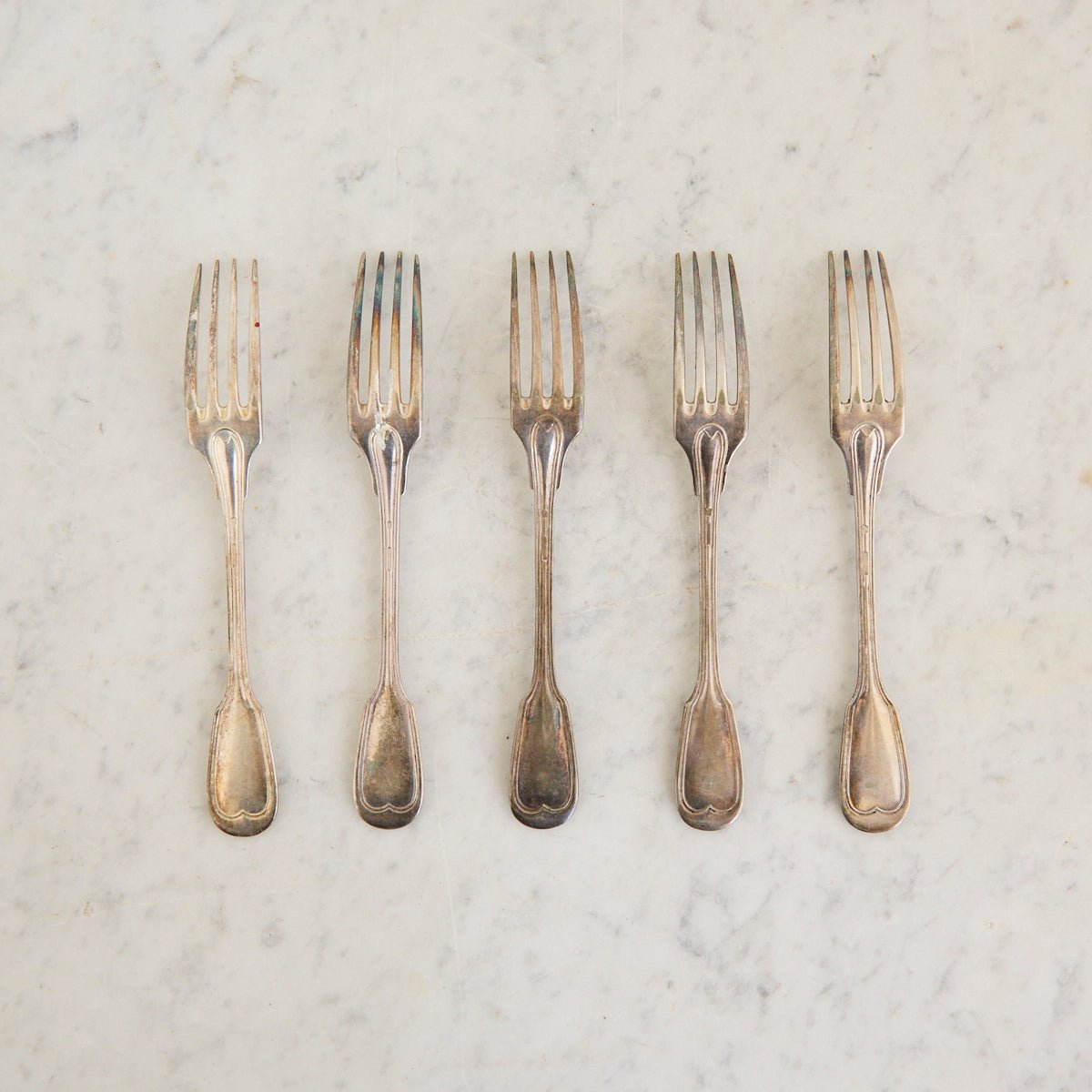 Monogrammed Christofle Dinner Fork Set of 5 | The Patrick Orbe Collection - elsie green - the french kitchen