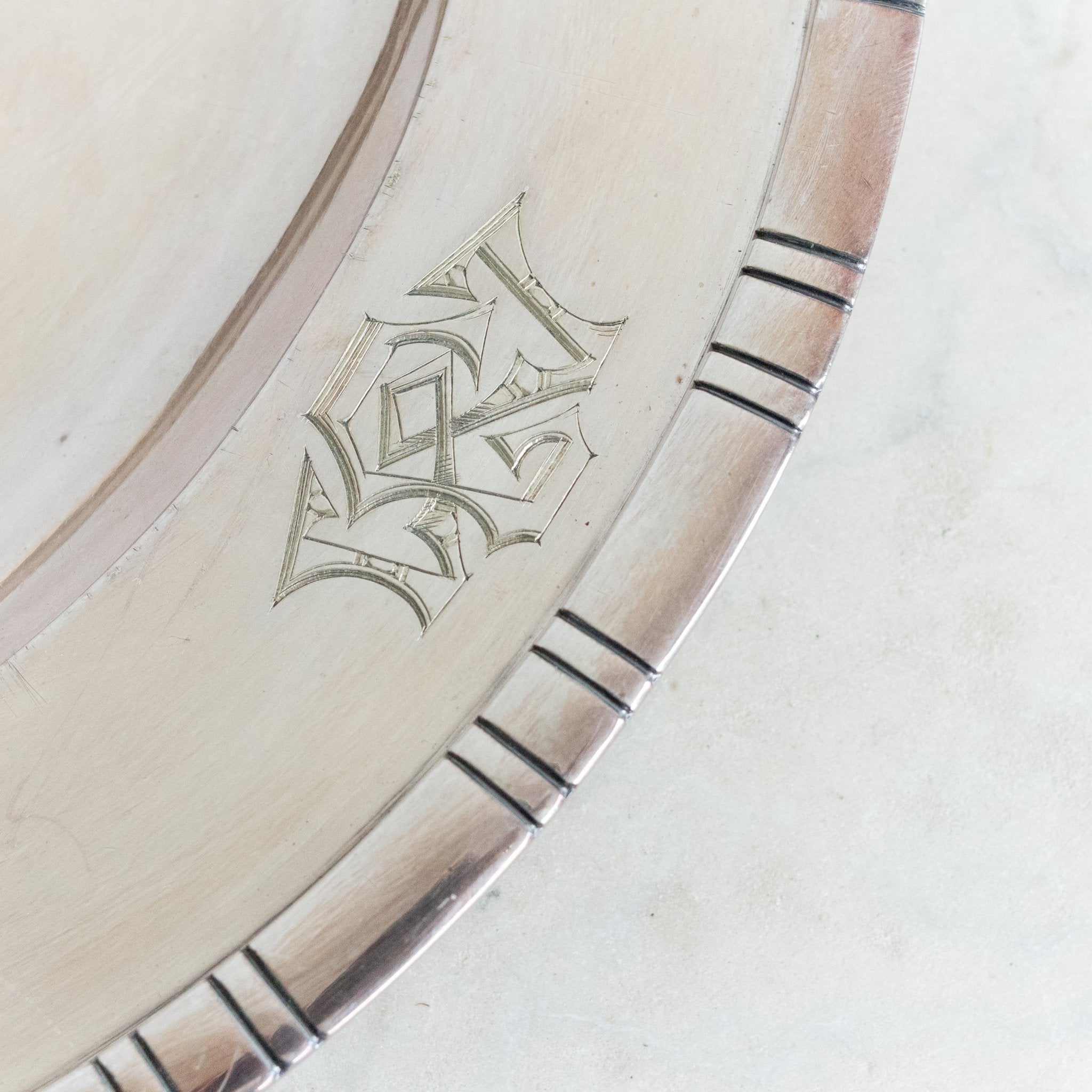 Monogrammed Silver Platter - elsie green - the french kitchen