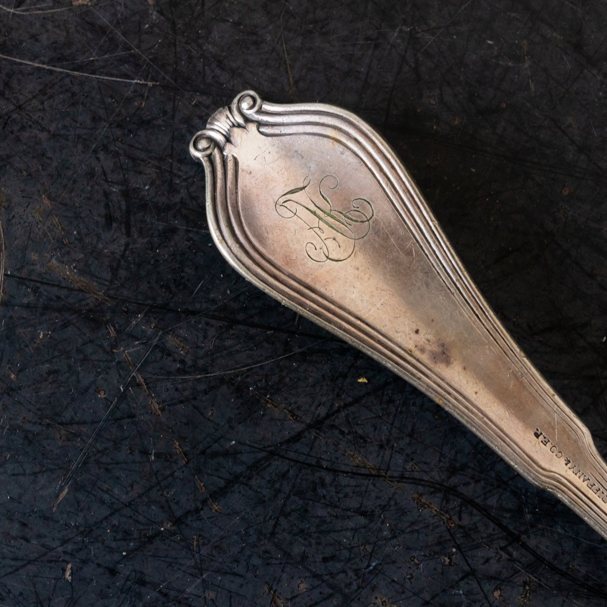 Monogrammed Tiffany Sterling Serving Spoon - elsie green - The French Kitchen