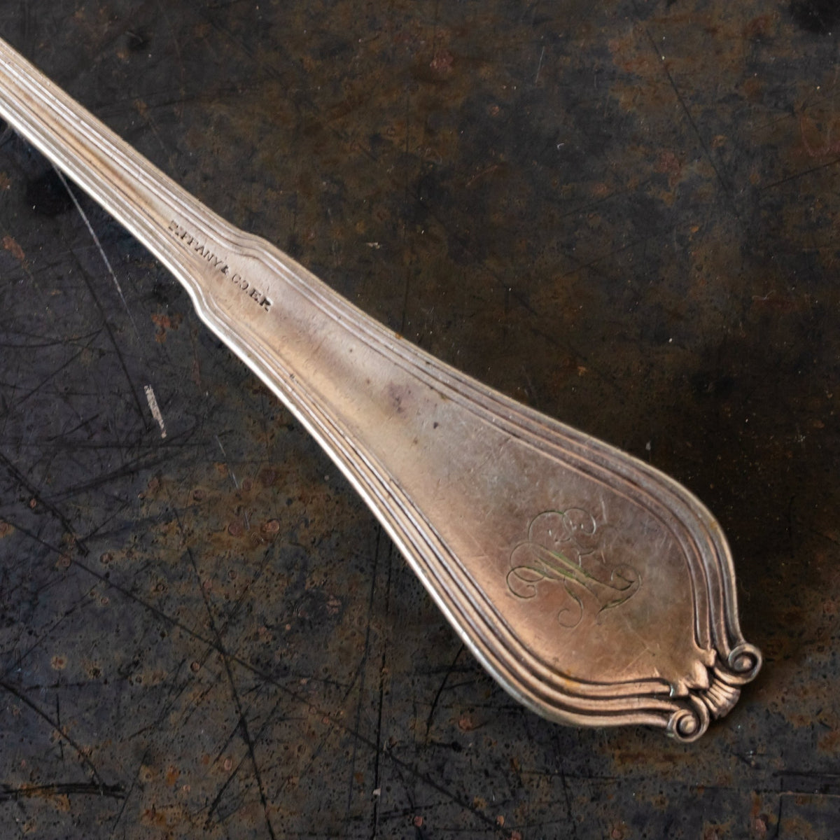 Monogrammed Tiffany Sterling Serving Spoon - elsie green - The French Kitchen