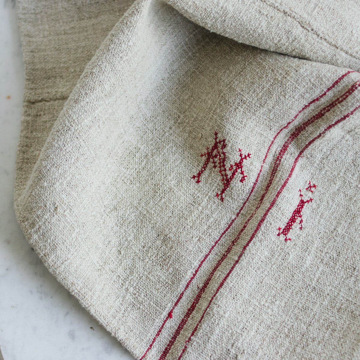 Monogrammed Vintage Chanvre - elsie green - Textiles