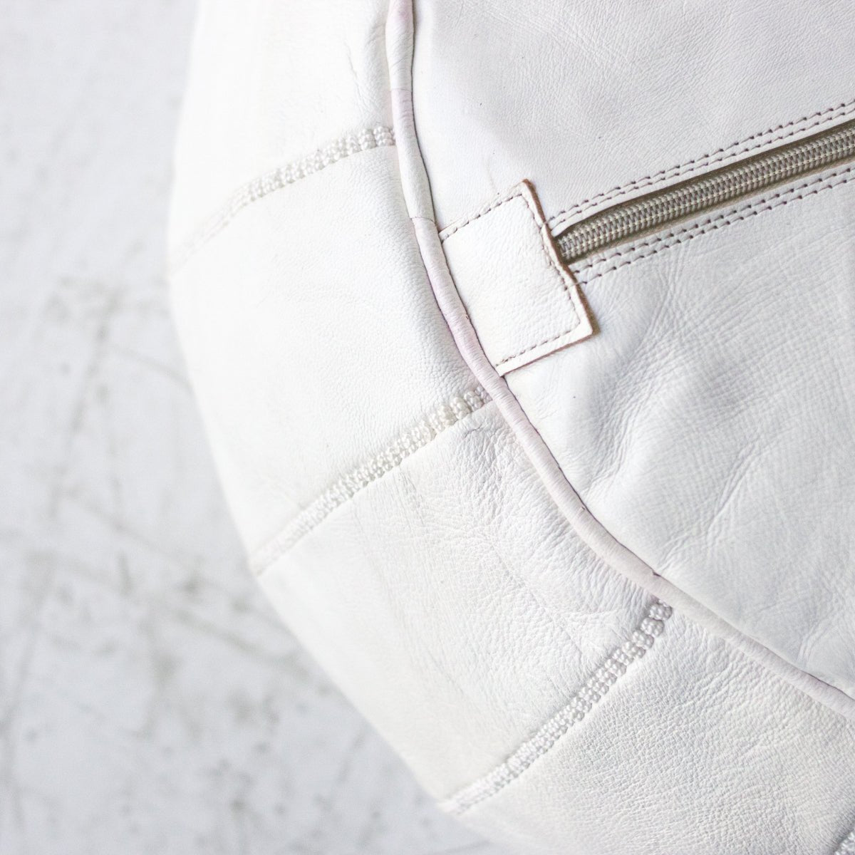 Moroccan Leather Pouf - elsie green - Furniture