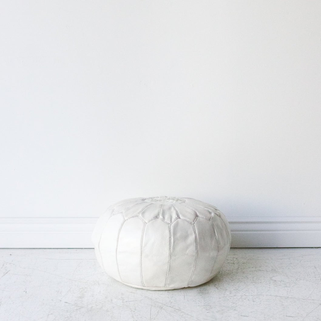 Moroccan Leather Pouf - elsie green - Furniture